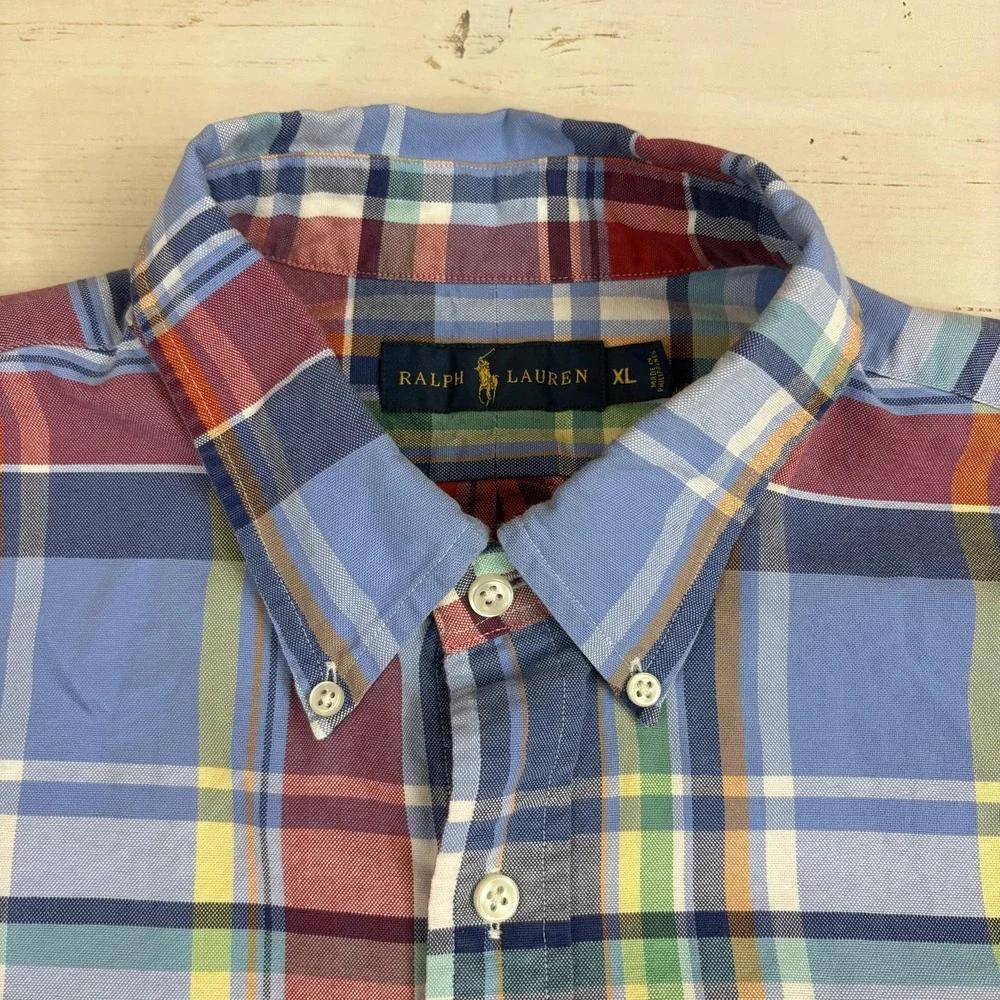 Ralph Lauren Plaid Button Down Shirt Mens XL